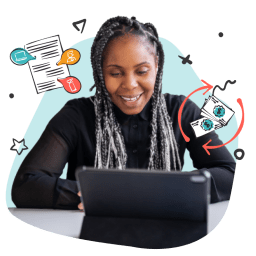 business woman working on a laptop computer