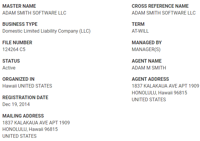 hawaii business search details